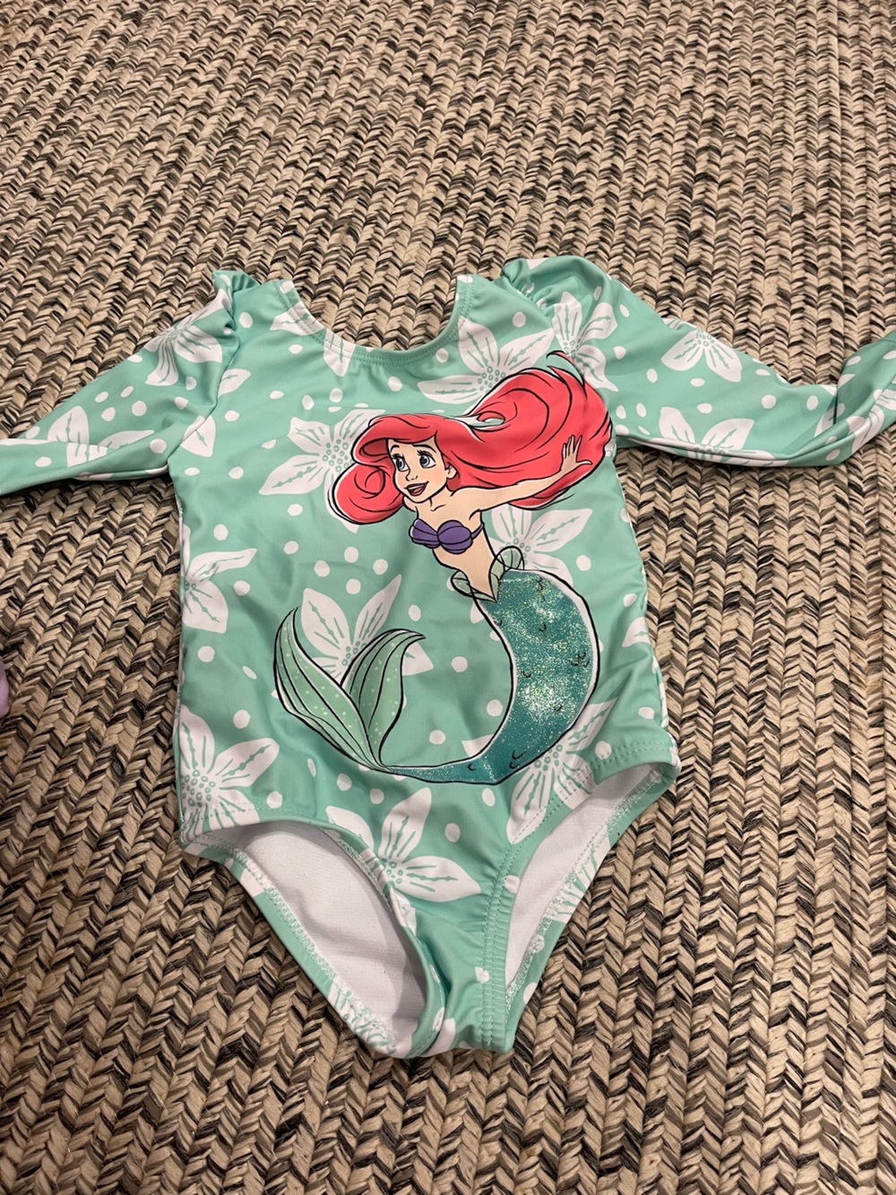 Disney Princess Mint Green and White Swimsuit little Mermaid 18 months